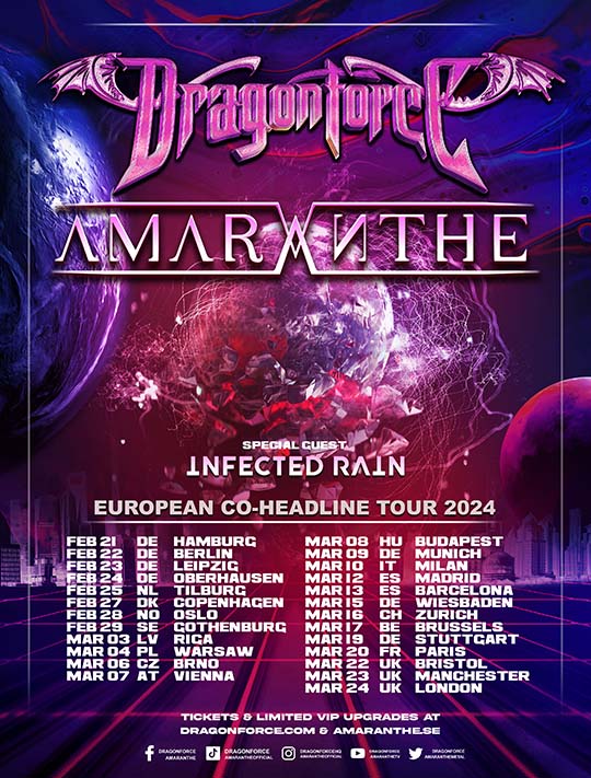 Amaranthe - Dragonforce - European Co-headline Tour - Special Guest: Infected Rain al Huxleys Neue Welt Tickets