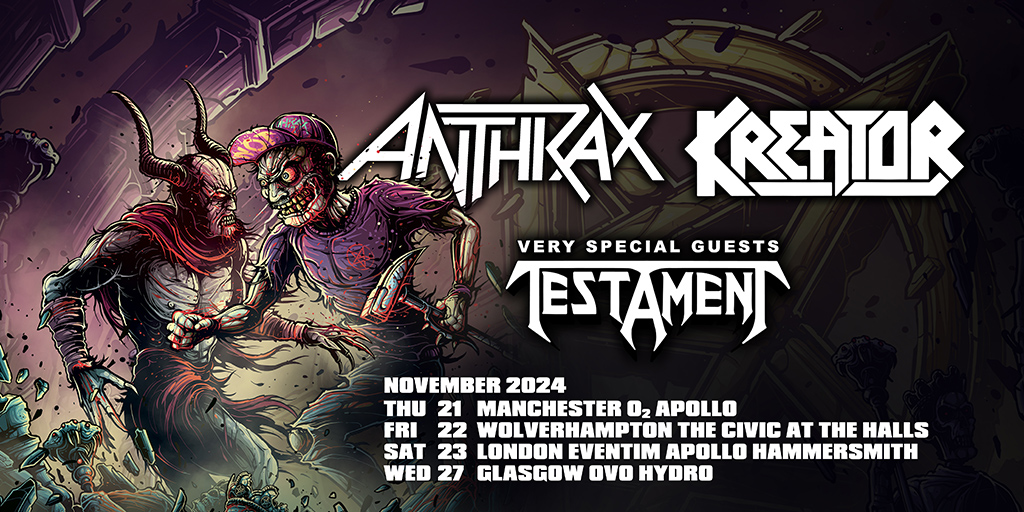 Anthrax - Kreator at O2 Apollo Manchester Tickets
