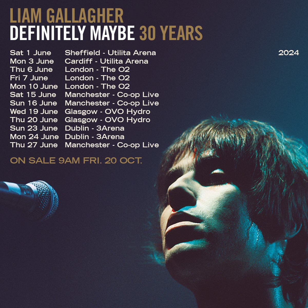 Liam Gallagher - Definitely Maybe 30 Years al 3Arena Dublin Tickets