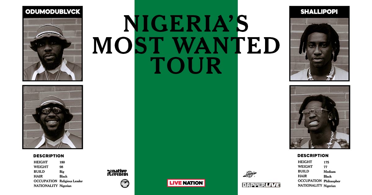 Nigeria's Most Wanted Tour: Shallipopi - Odumodublvck at The Fillmore San Francisco Tickets