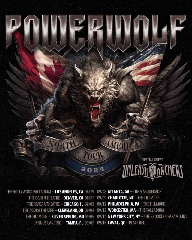 Powerwolf North American Tour 2024 al Place Bell Tickets