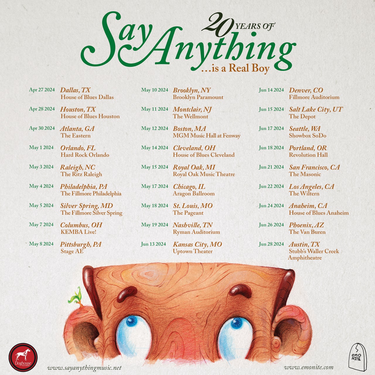 Say Anything - Is A Real Boy 20th Anniversary Tour en Fillmore Auditorium Denver Tickets