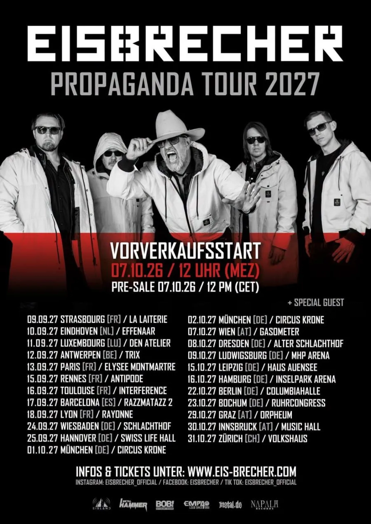 Eisbrecher at Antipode Rennes Tickets