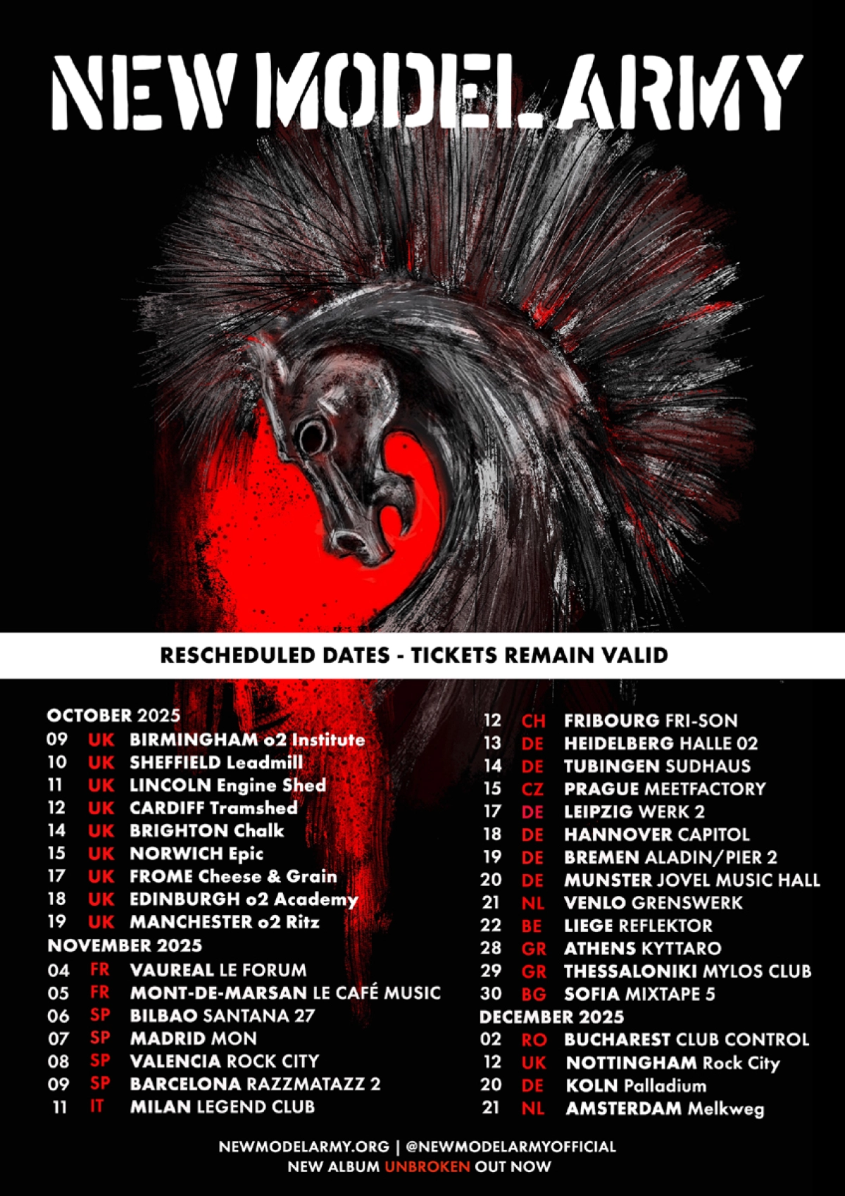 Billets New Model Army (Le Forum Vaureal - Vauréal)