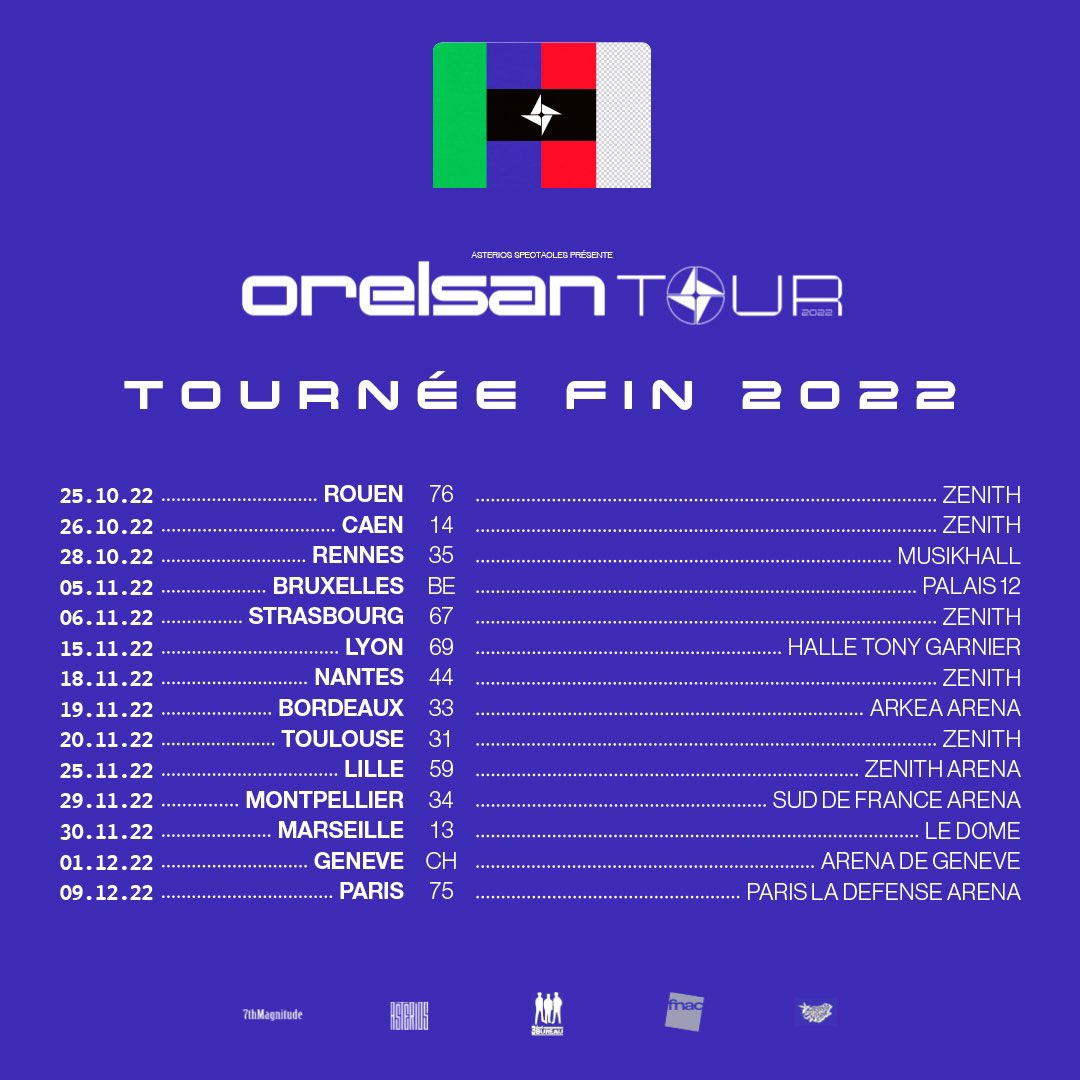 Orelsan en Zenith Rouen entradas (25 octubre 2022 en Rouen) Toda la