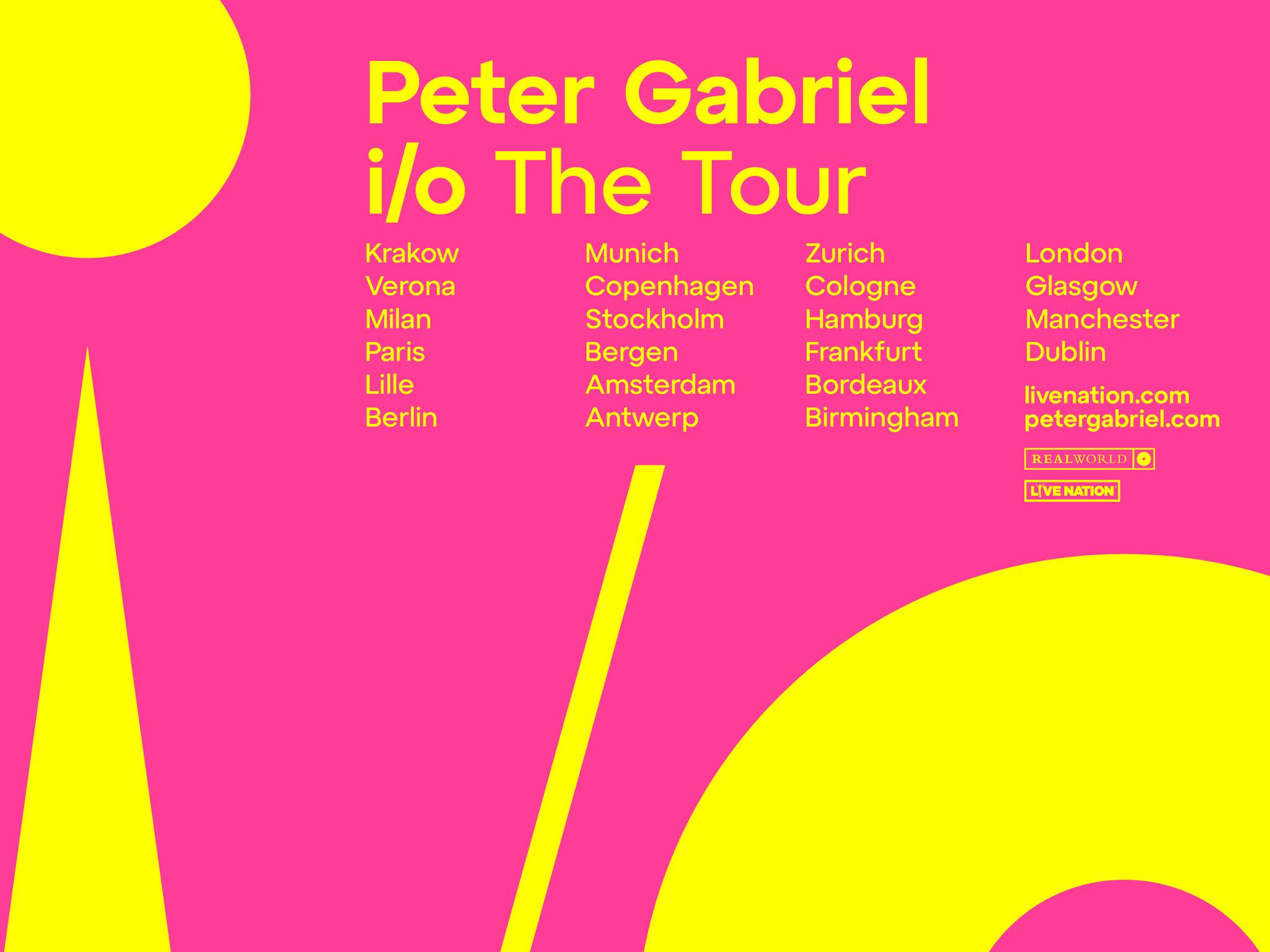 Peter Gabriel al The O2 Arena biglietti (19 giugno 2025 a Londra