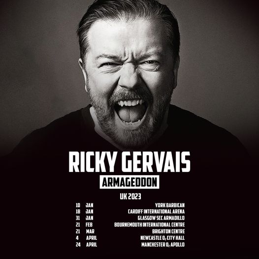 Billets Ricky Gervais - Armageddon (O2 City Hall Newcastle - Newcastle)