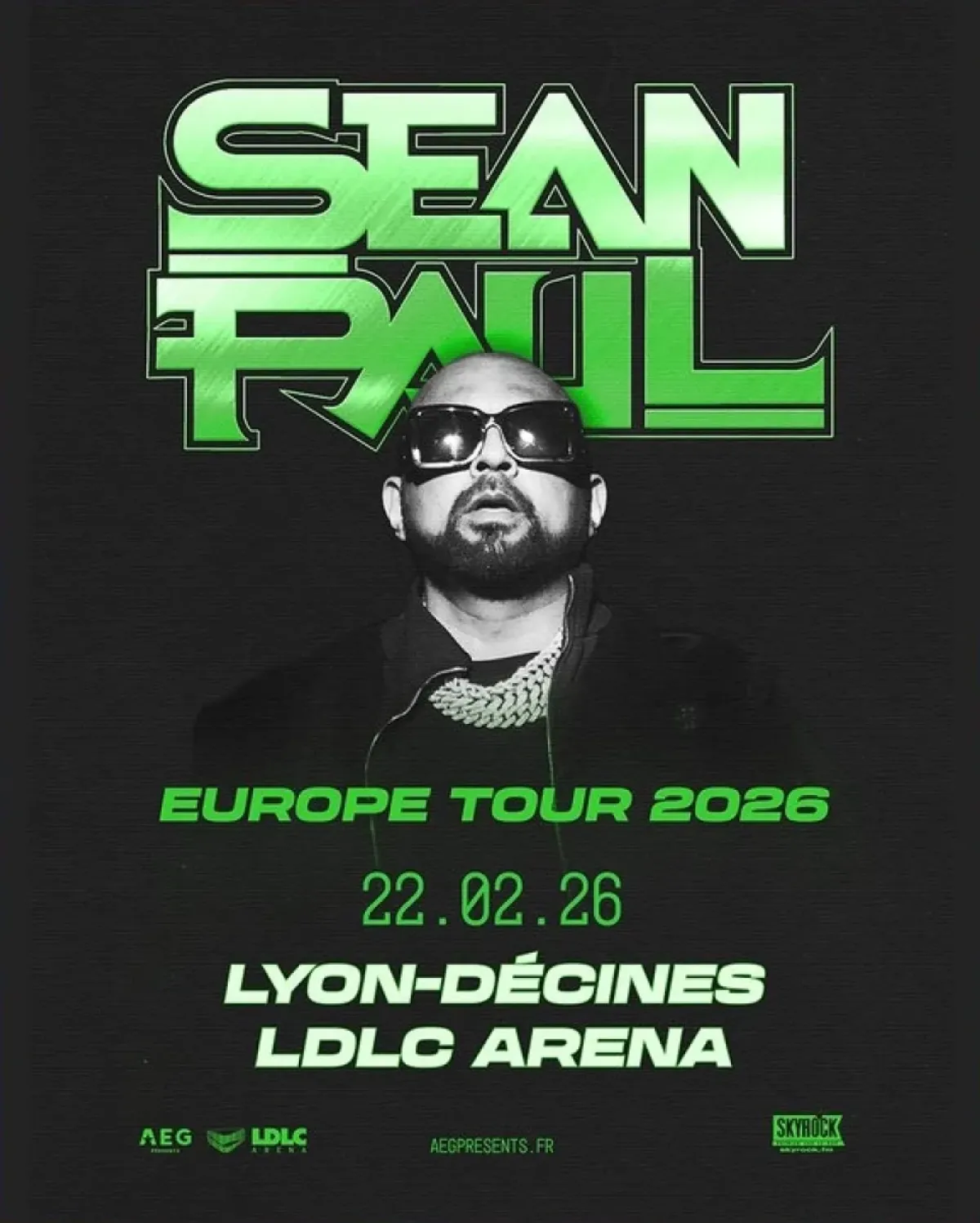 Billets Sean Paul (LDLC Arena - Lyon)