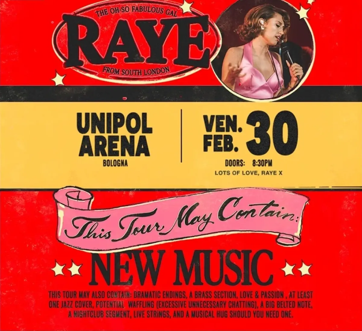 Billets Raye (Unipol Arena - Bologne)