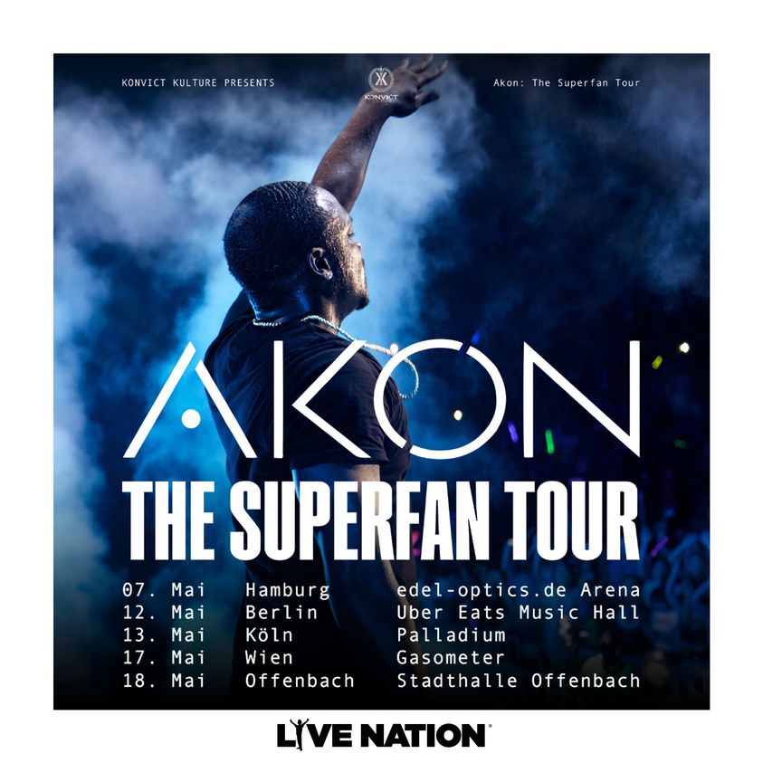 Billets Akon - The Superfan Tour Uk - Europe 2024 (Gasometer Vienna - Vienne)