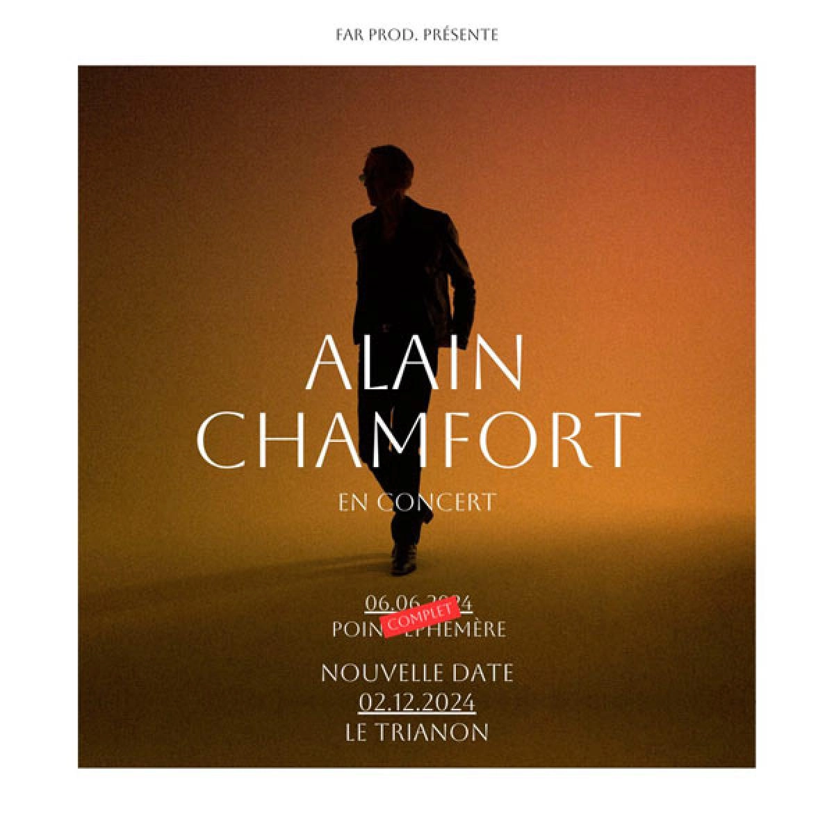 Billets Alain Chamfort (Le Trianon - Paris)