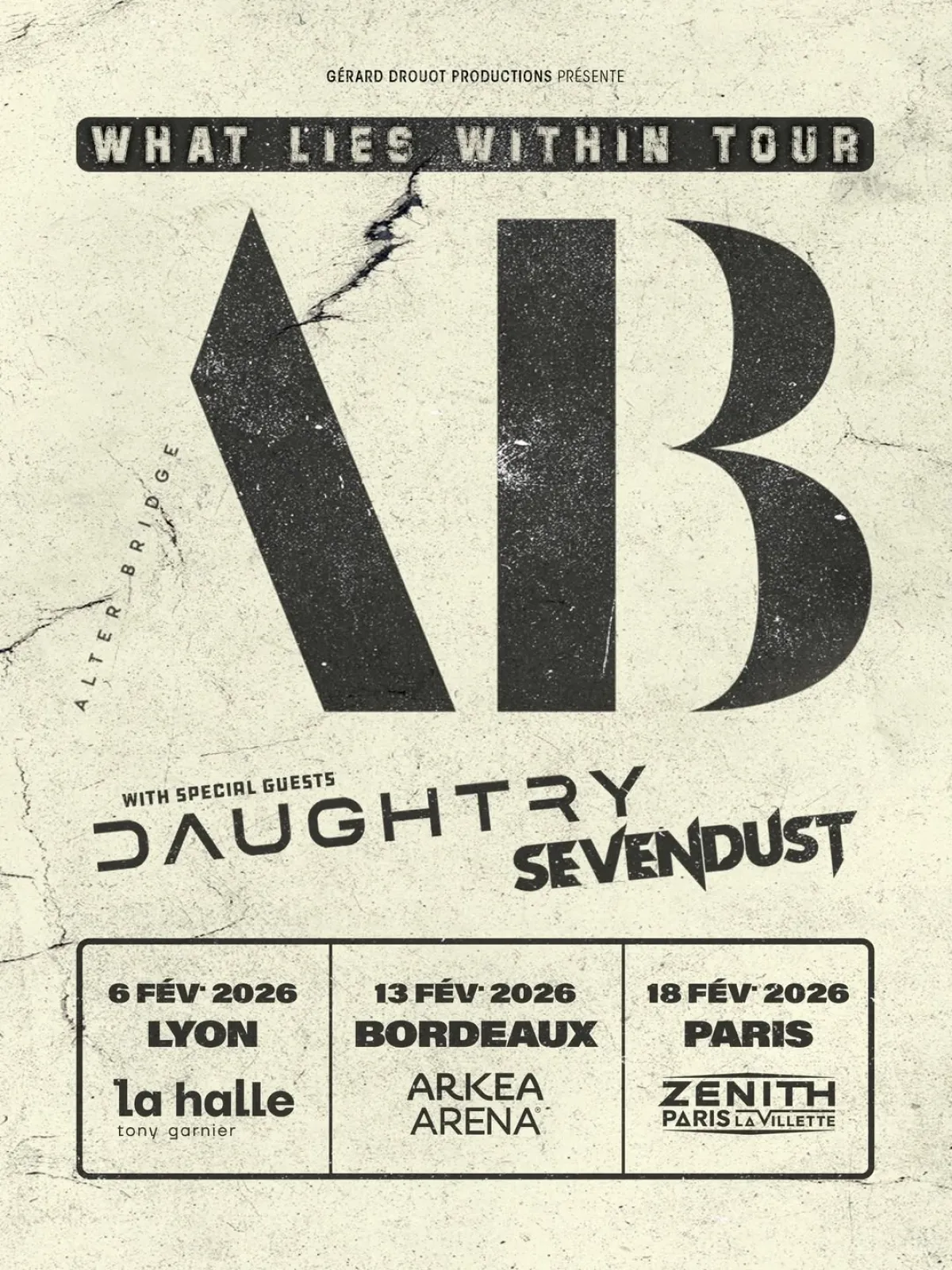 Billets Alter Bridge (Halle Tony Garnier - Lyon)