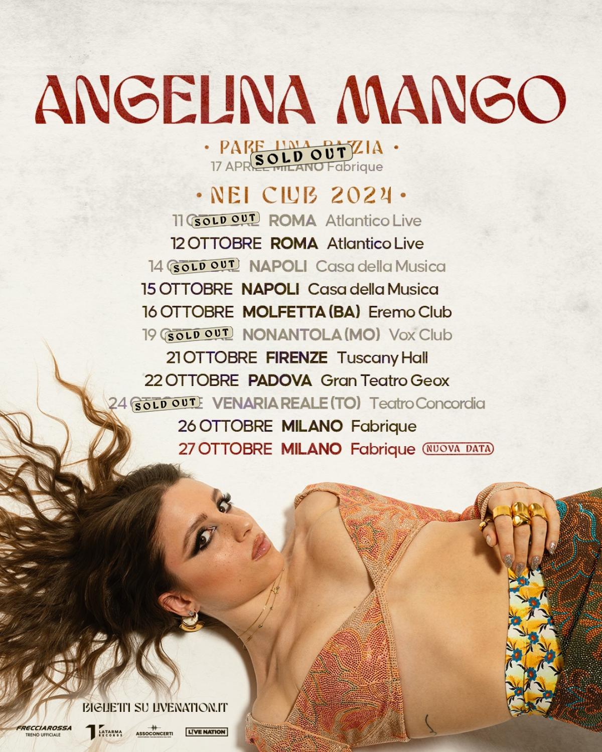 Angelina Mango en Fabrique Milano Tickets