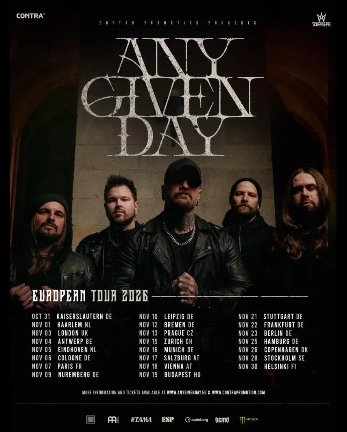 Any Given Day en Turbinenhalle Oberhausen Tickets