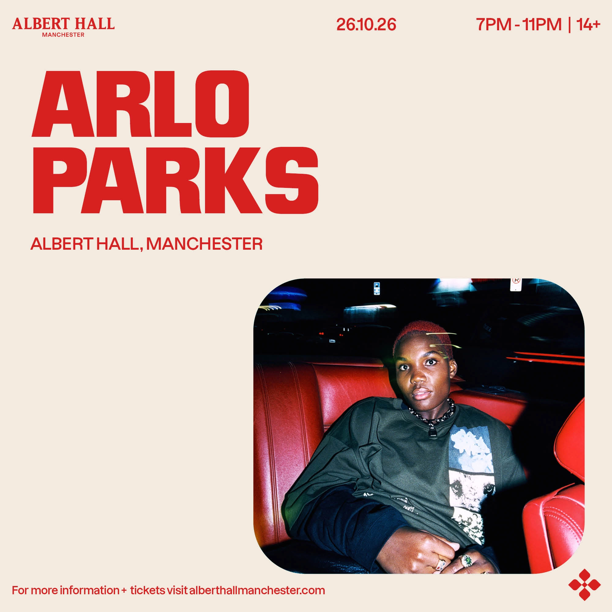 Arlo Parks at Albert Hall Manchester Tickets