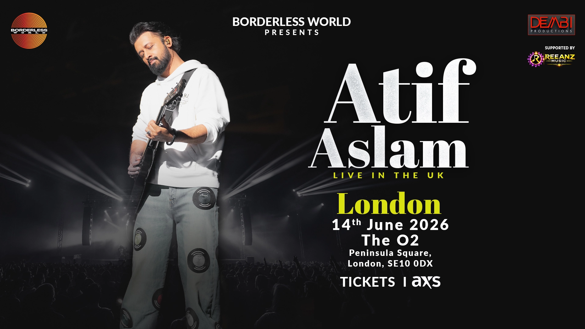 Atif Aslam at The O2 Arena Tickets