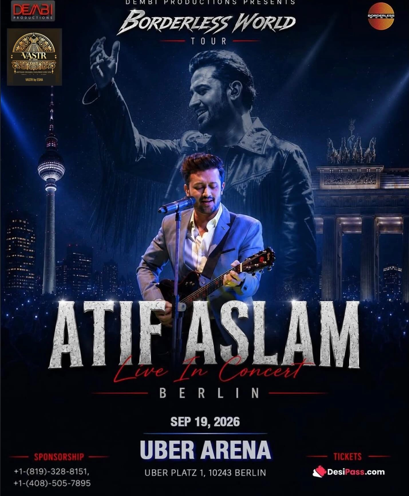 Atif Aslam at Uber Arena Tickets