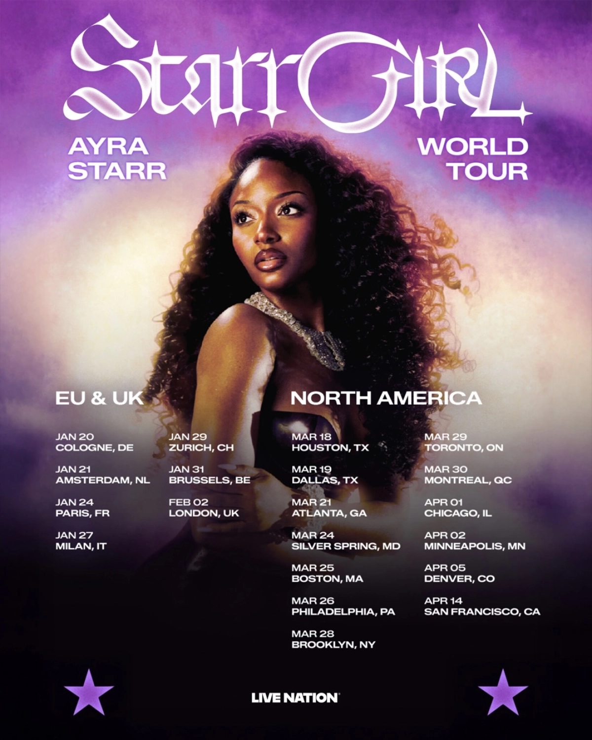 Billets Ayra Starr (X-Tra - Zurich)