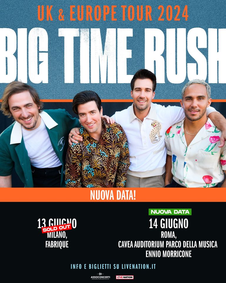 Billets Big Time Rush (Cavea Auditorium Parco della Musica - Rome)