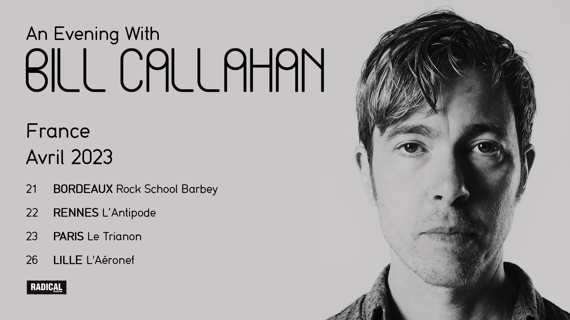 Bill Callahan en Antipode MJC entradas (22 abril 2023 en Rennes) Toda