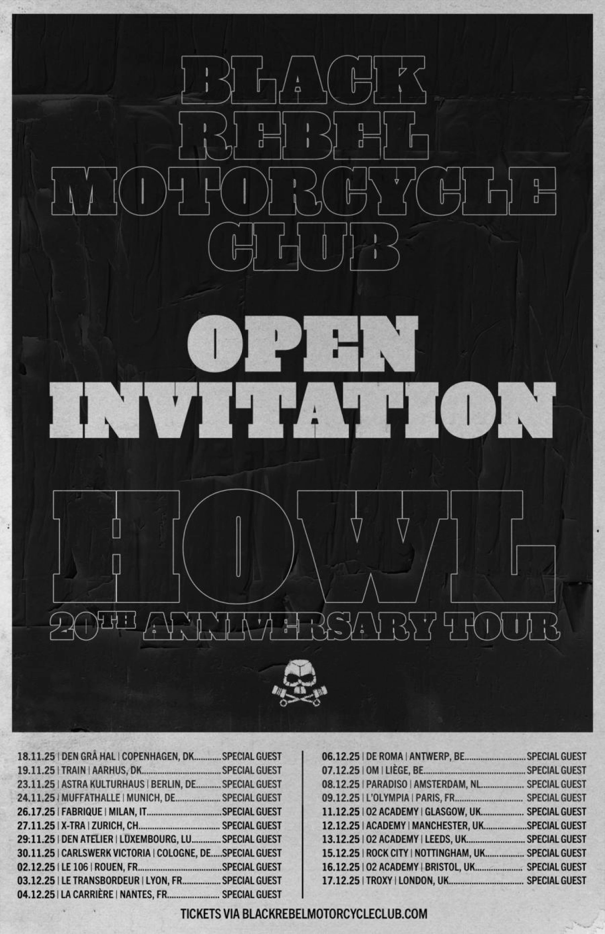 Billets Black Rebel Motorcycle Club (Muffathalle - Munich)