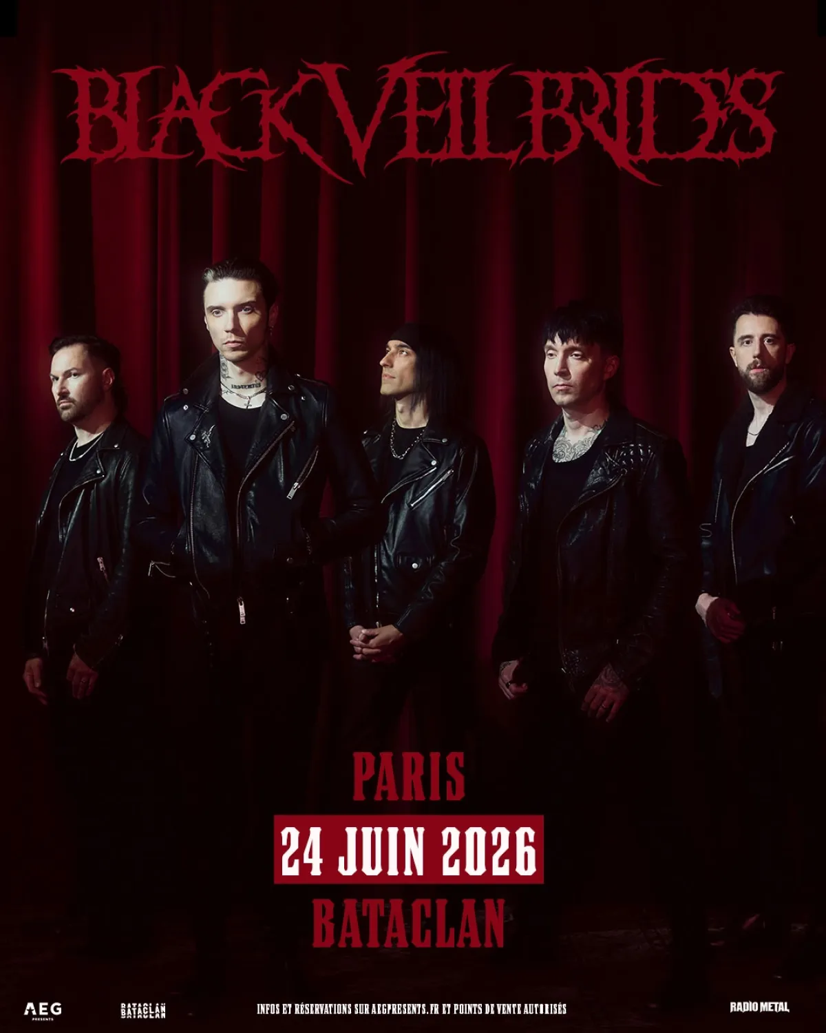 Black Veil Brides at Bataclan Tickets