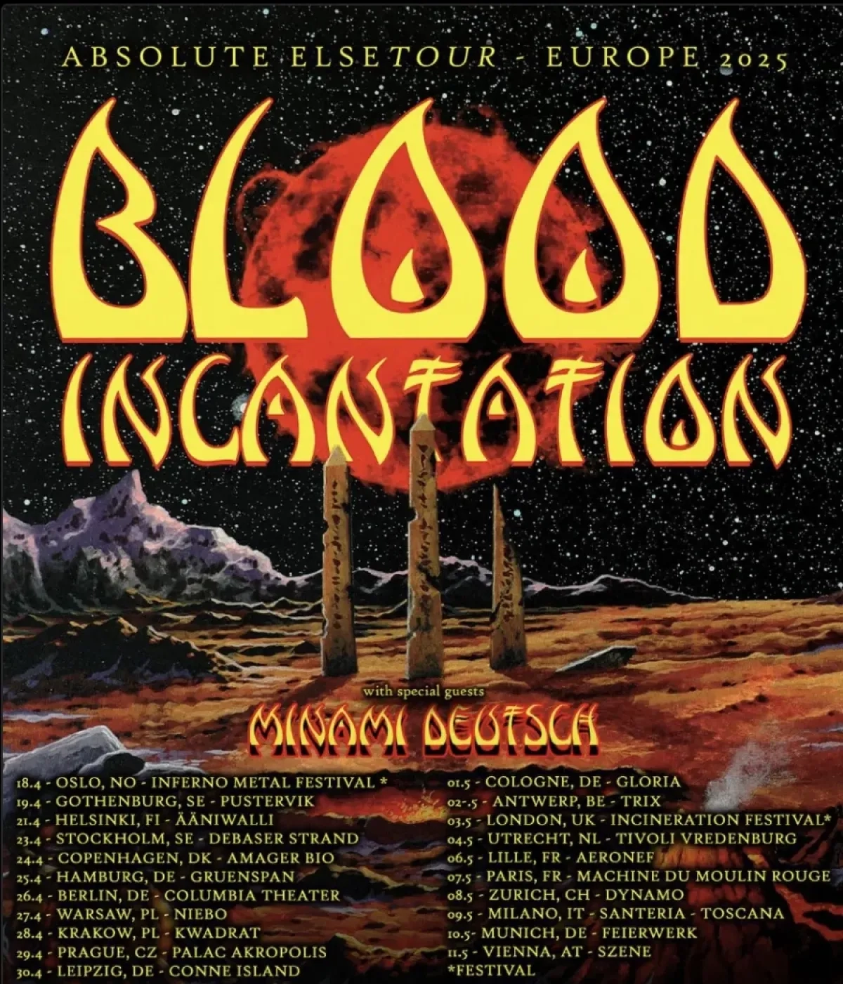 Billets Blood Incantation - Minami Deutsch (Elysee Montmartre - Paris)