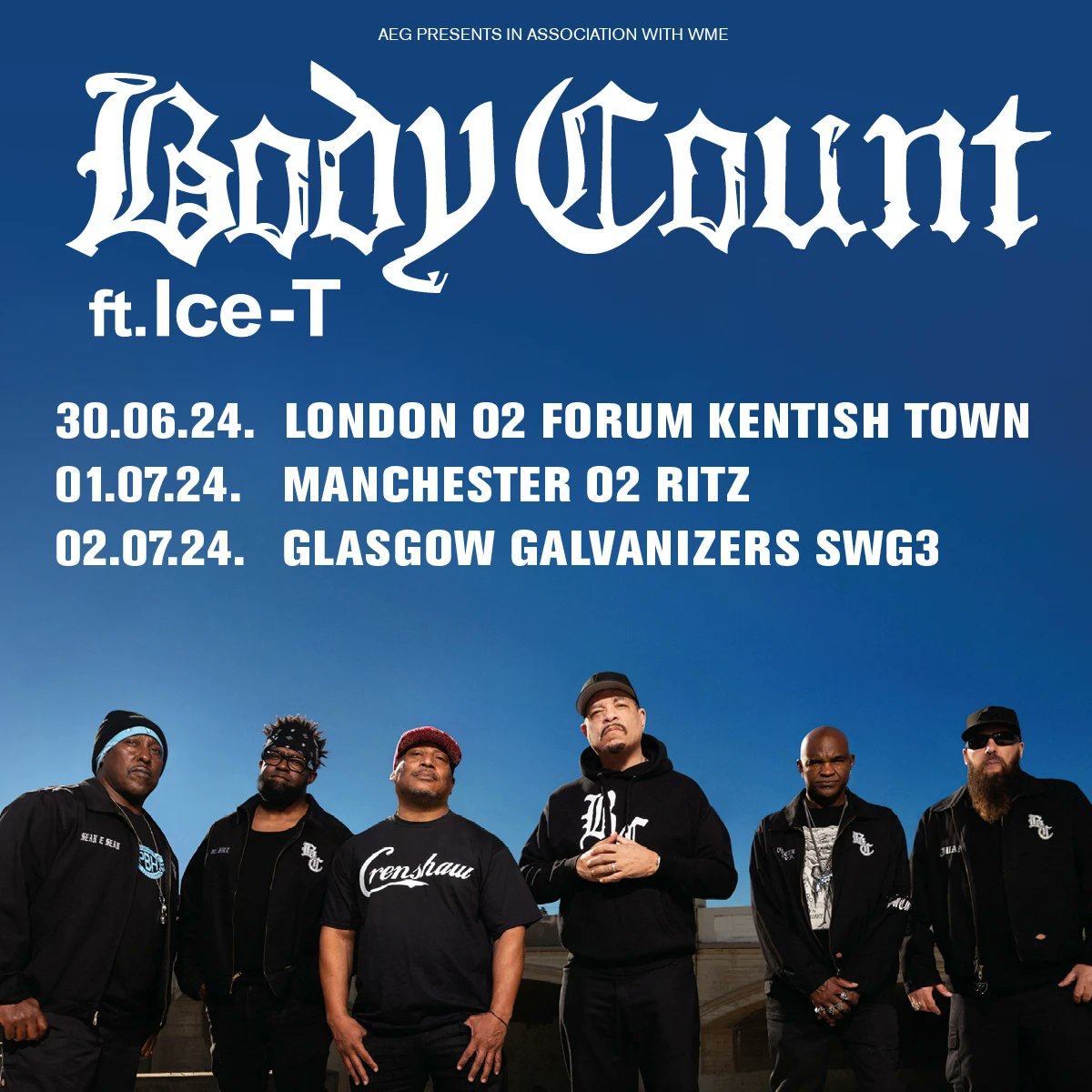Body Count Ft. Ice-t at O2 Forum Kentish Town Tickets