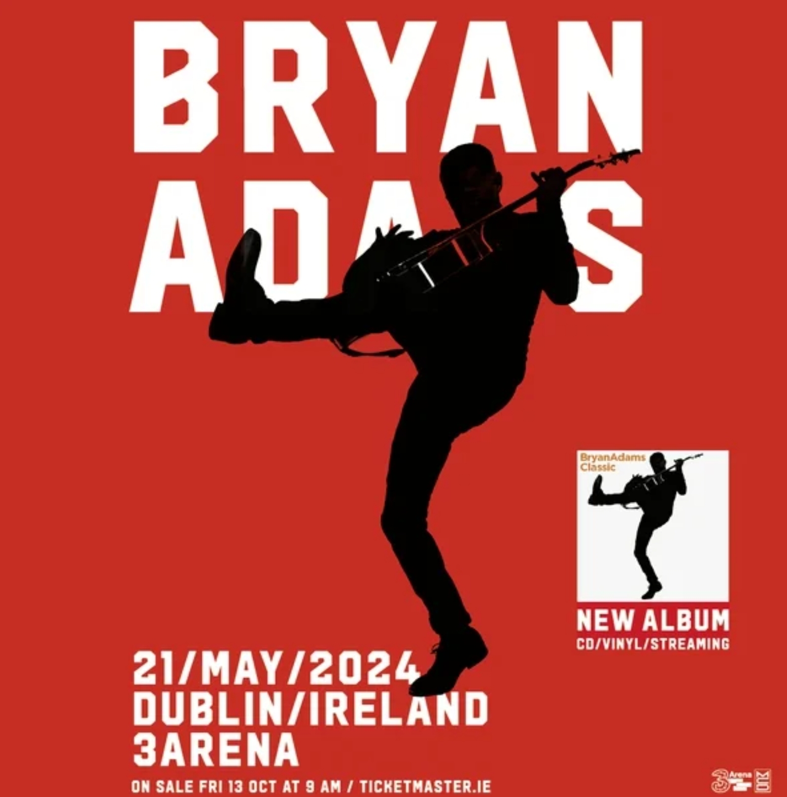 Bryan Adams - So Happy It Hurts Tour al 3Arena Dublin Tickets