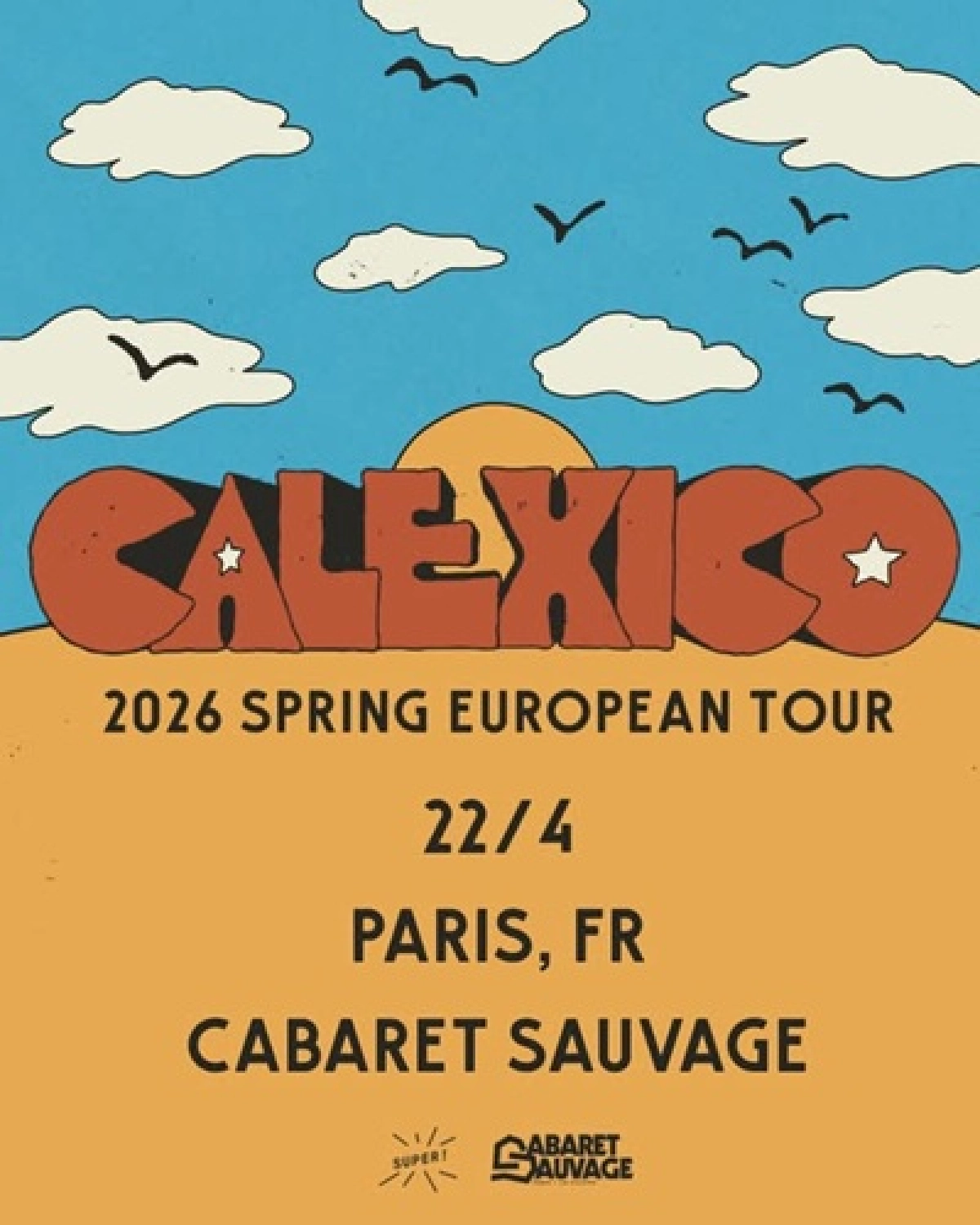 Billets Calexico (Cabaret Sauvage - Paris)