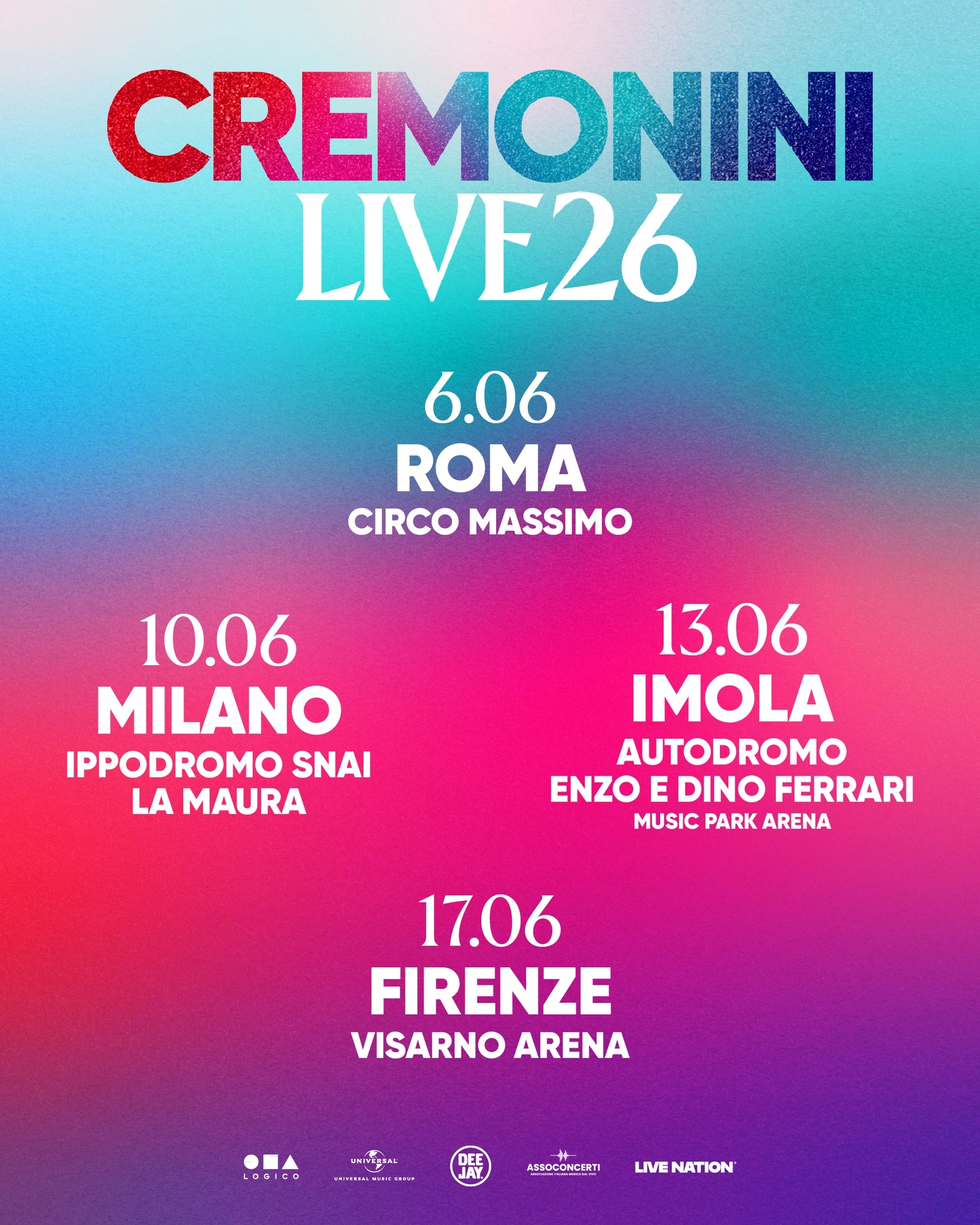 Cesare Cremonini en Visarno Arena Tickets