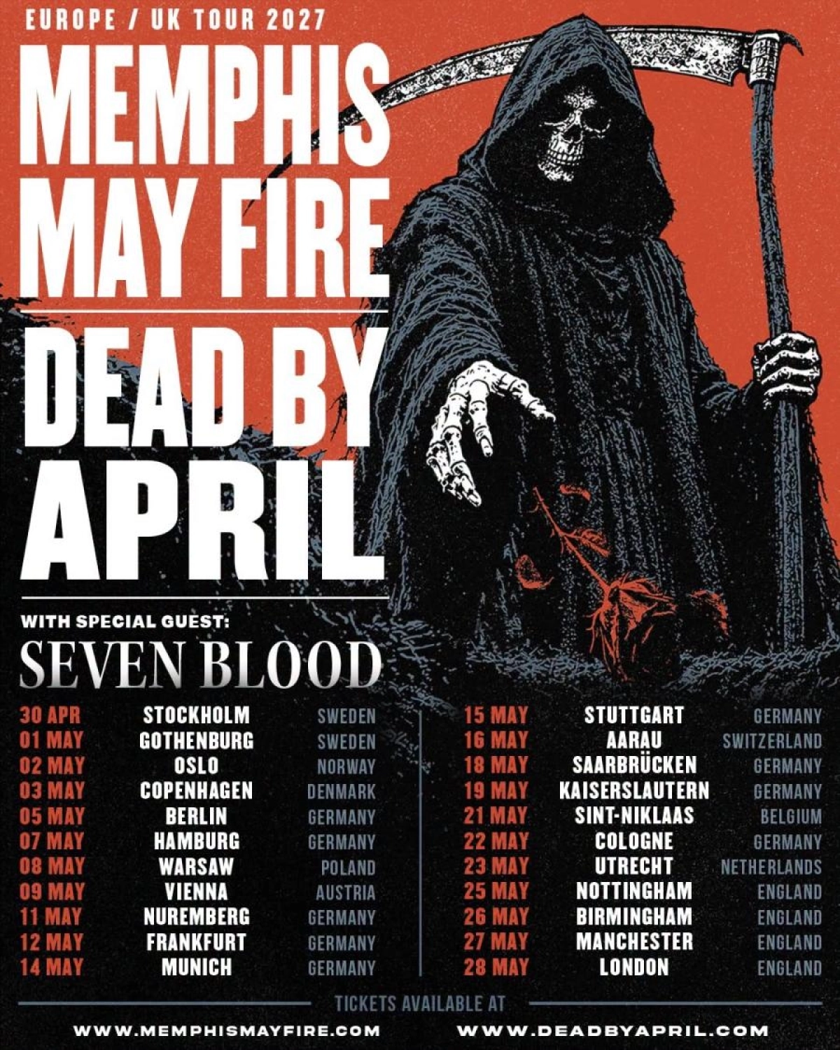 Dead By April - Memphis May Fire at KIFF Tickets