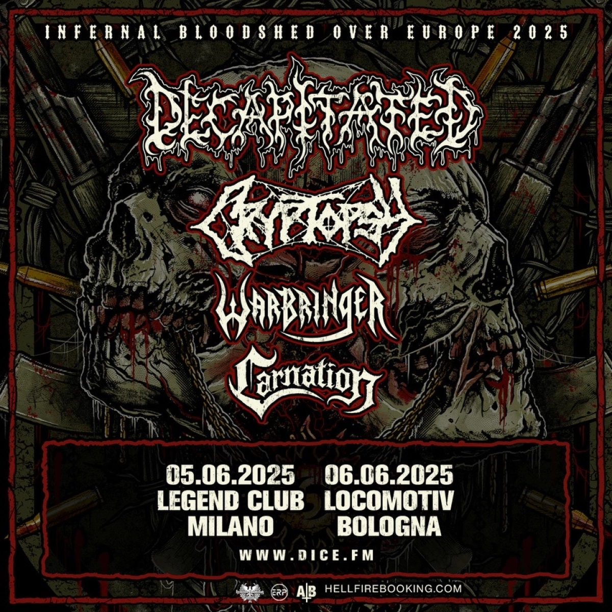 Billets Decapitated - Cryptopsy - Warbringer - Carnation (Locomotiv Club - Bologne)