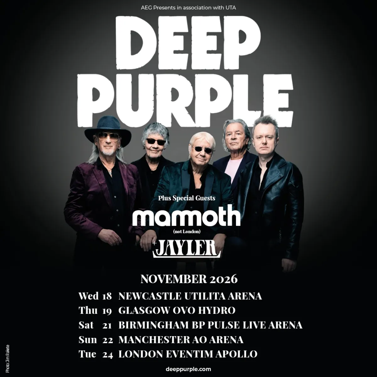 Billets Deep Purple (Ovo Hydro - Glasgow)