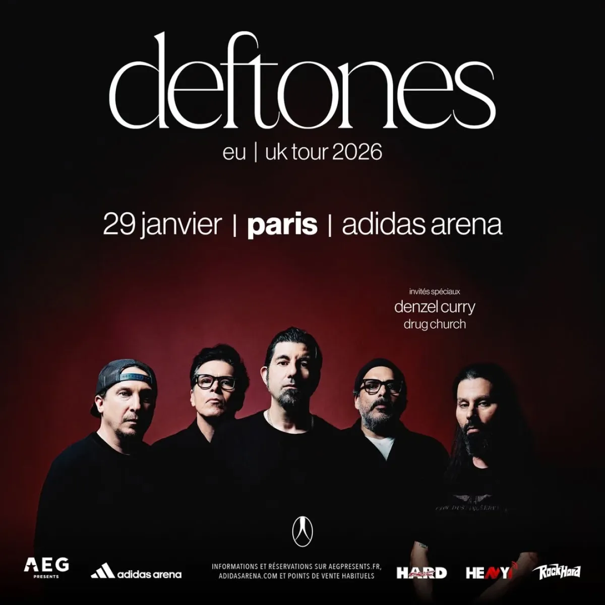Billets Deftones (Adidas Arena - Paris)