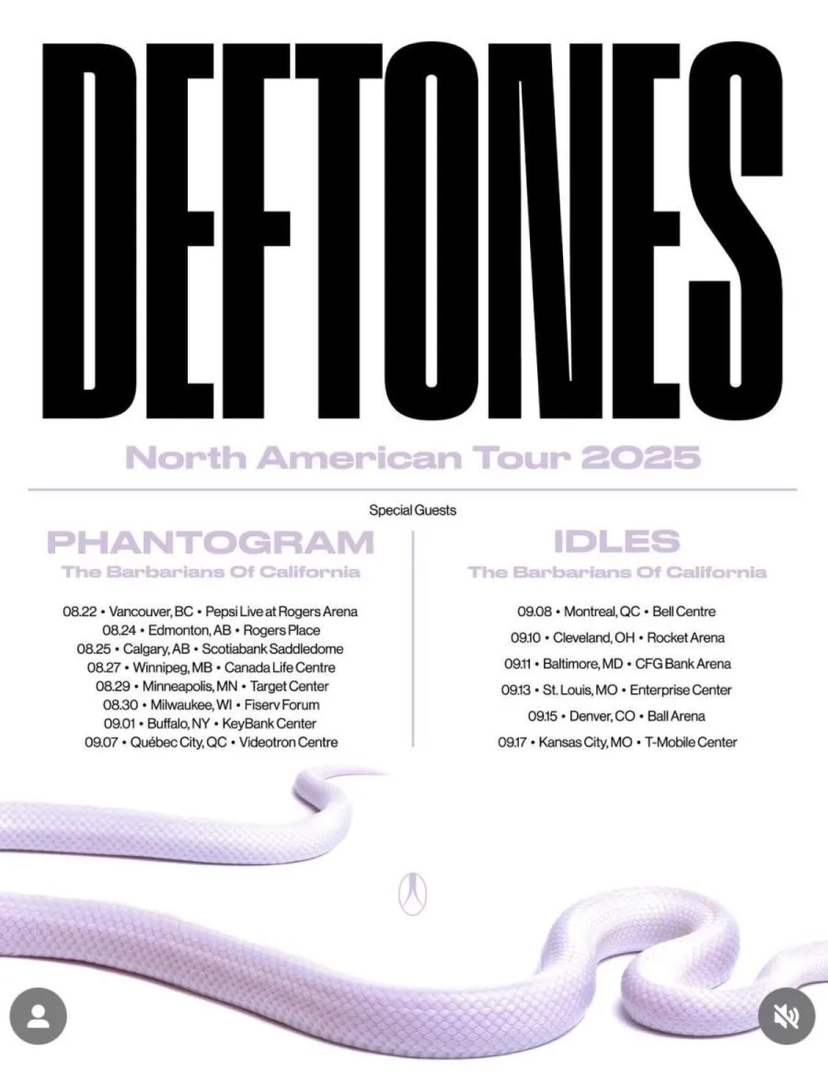 Billets Deftones (Centre Bell - Montreal)