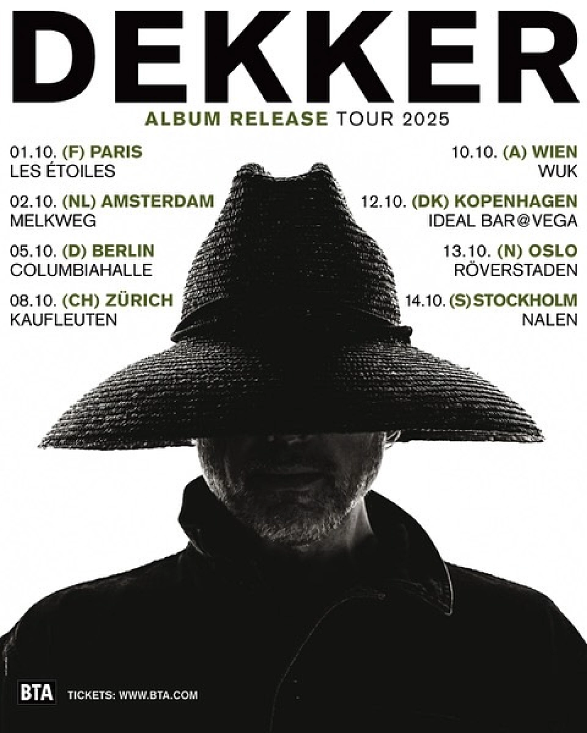 Billets Dekker (Columbiahalle - Berlin)