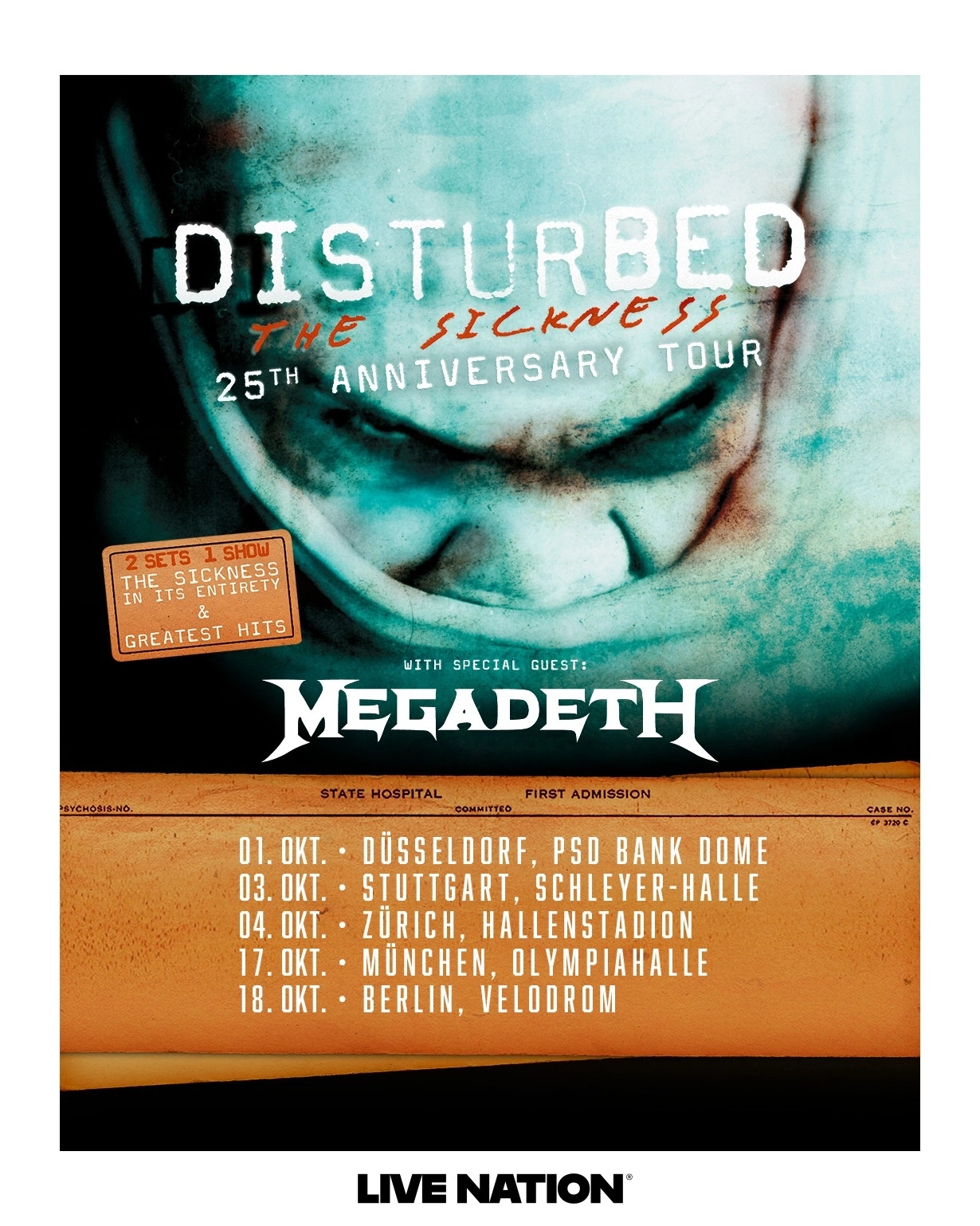 Disturbed at Hanns-Martin-Schleyer-Halle Tickets
