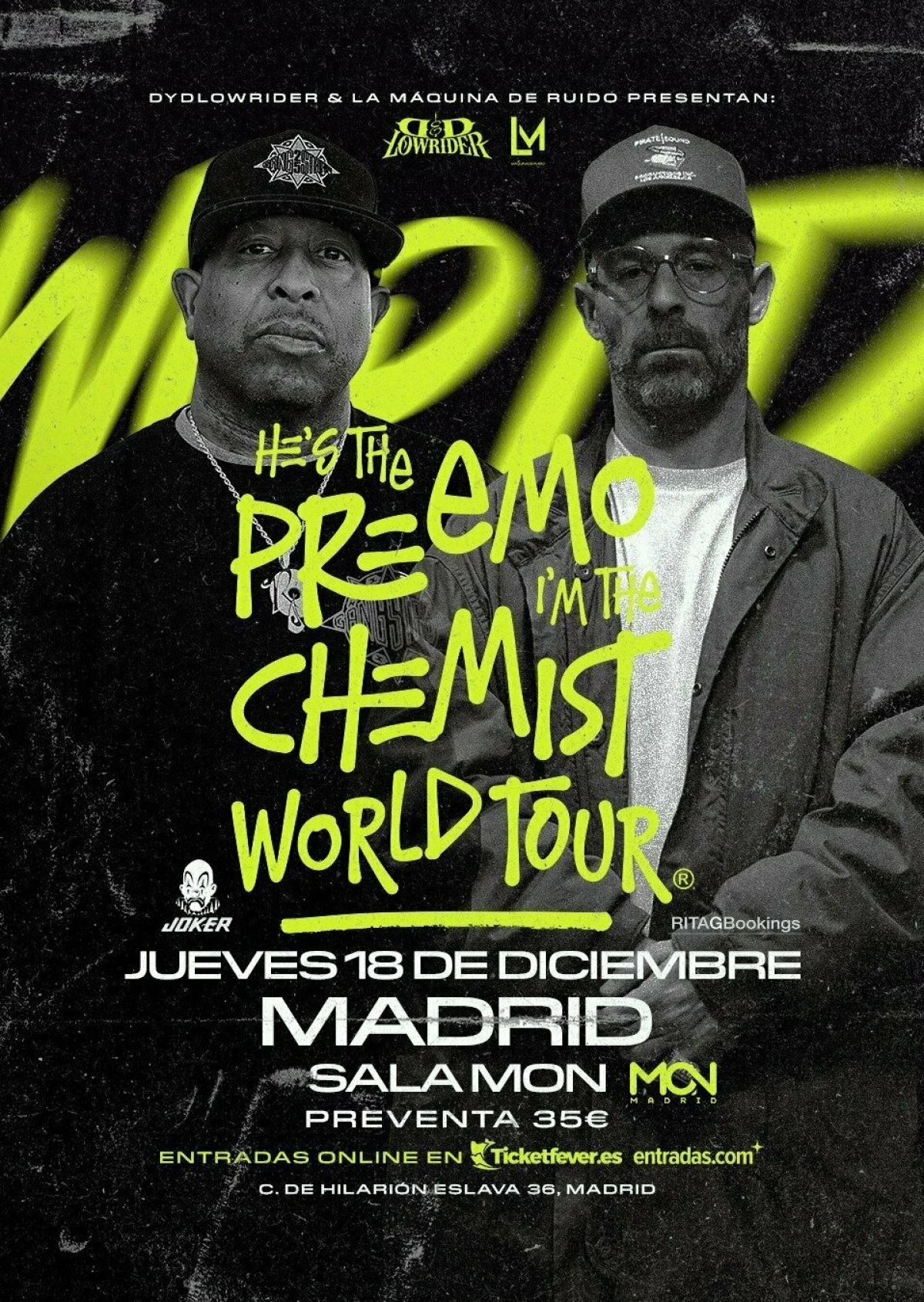 Billets Dj Premier - The Alchemist (Sala Mon Live - Madrid)