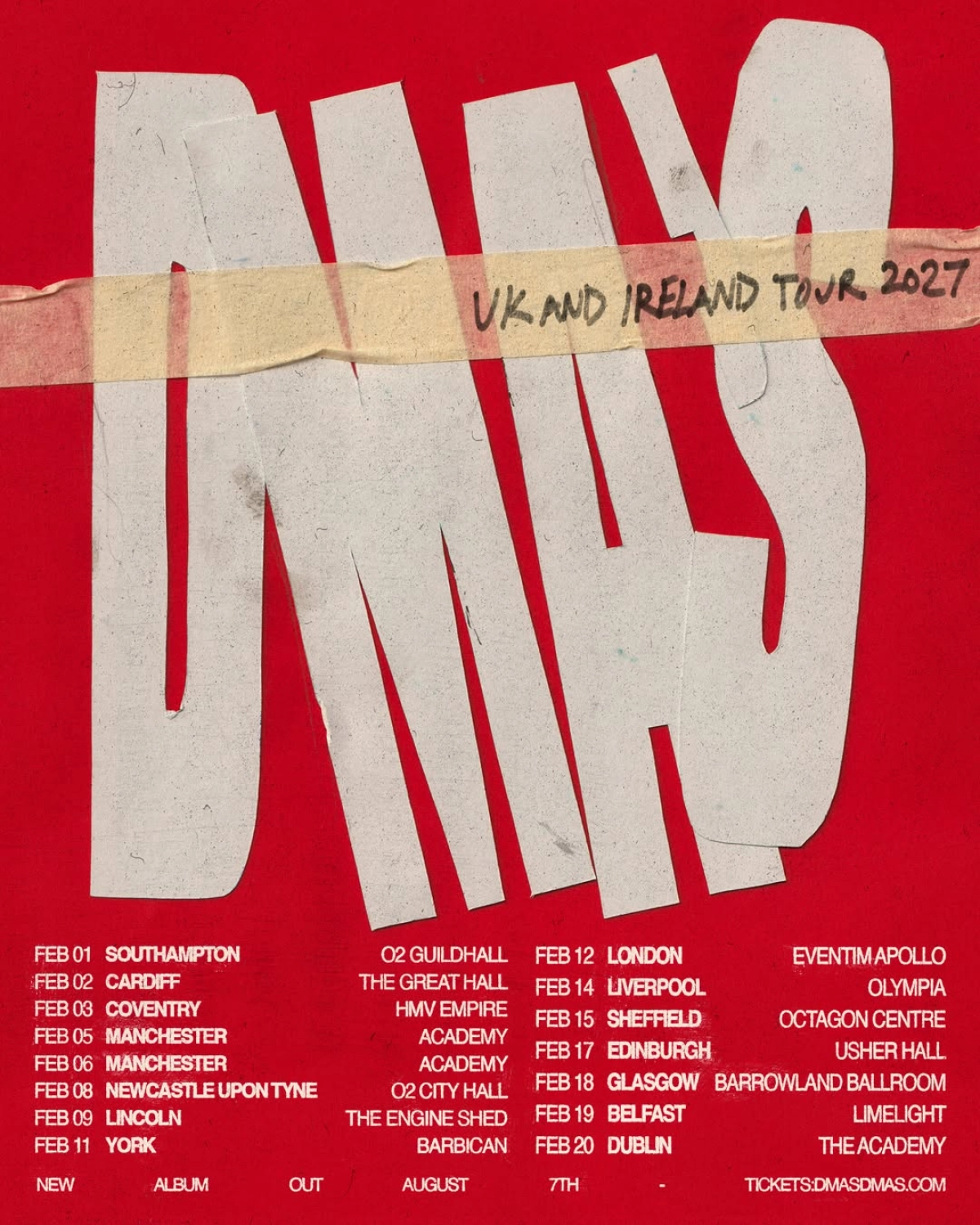 Billets DMA's (Eventim Apollo - Londres)