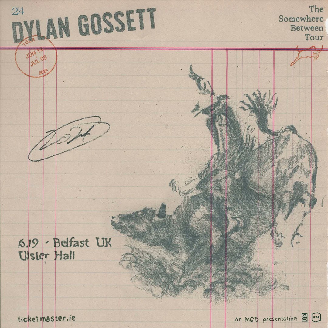 Dylan Gossett - The Somewhere Between Tour 2024 at Ulster Hall Belfast Tickets