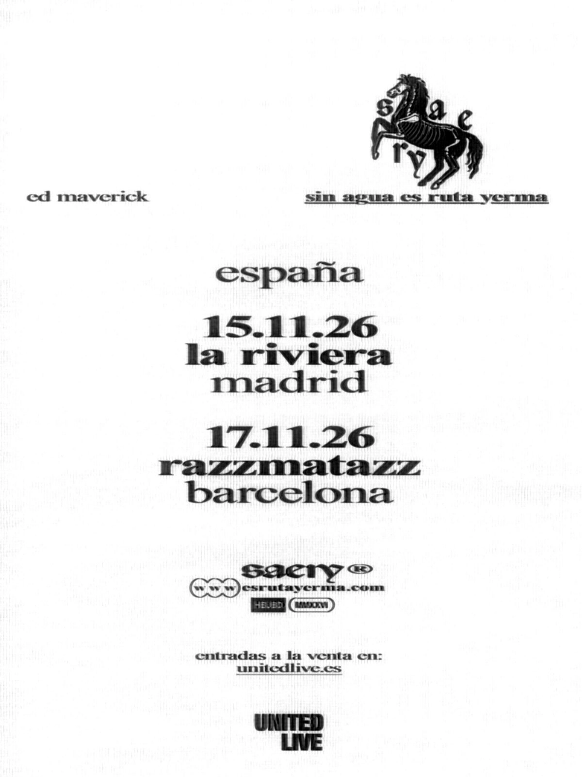 Ed Maverick en Razzmatazz Tickets