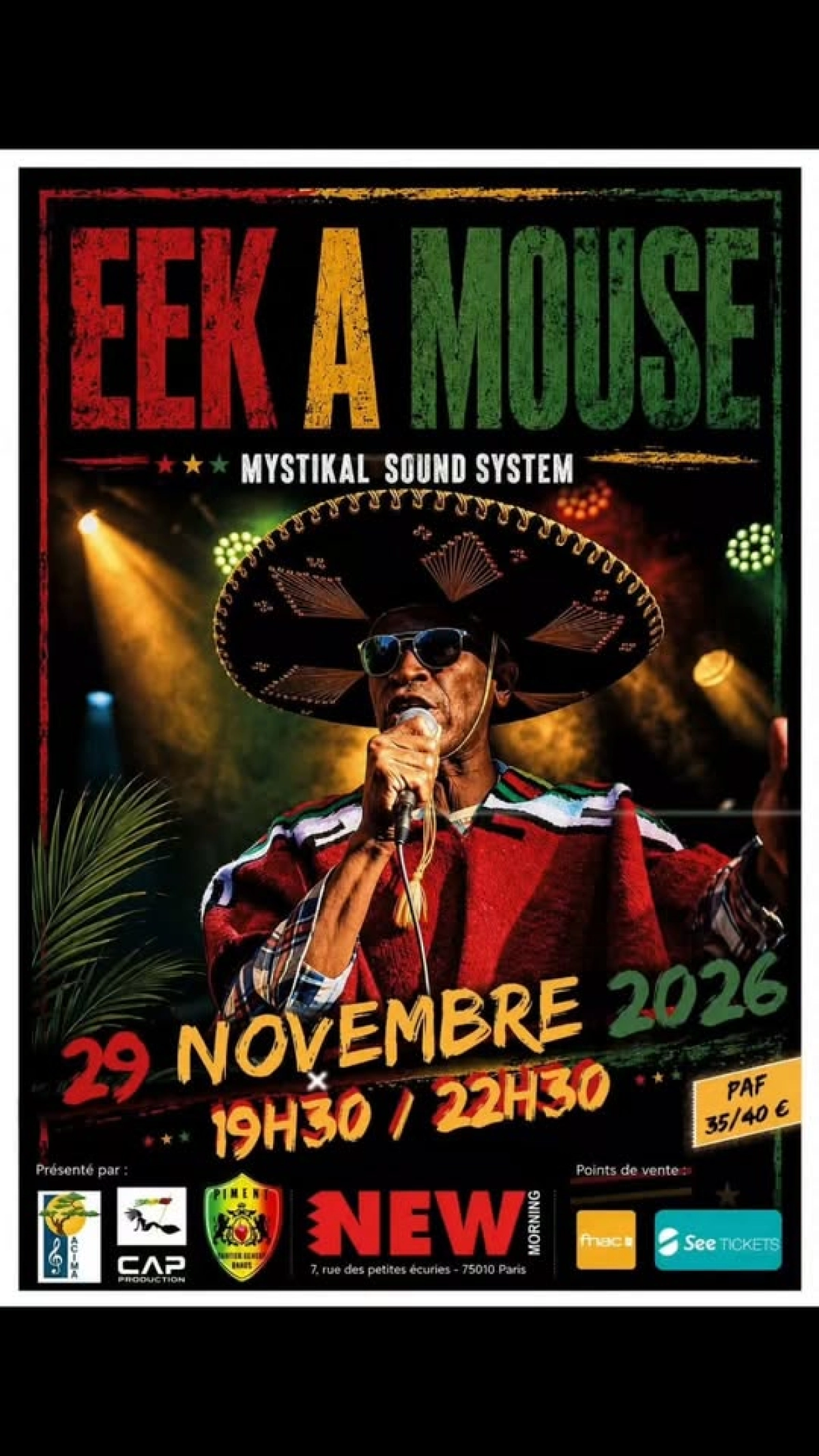 Eek-A-Mouse at New Morning Tickets