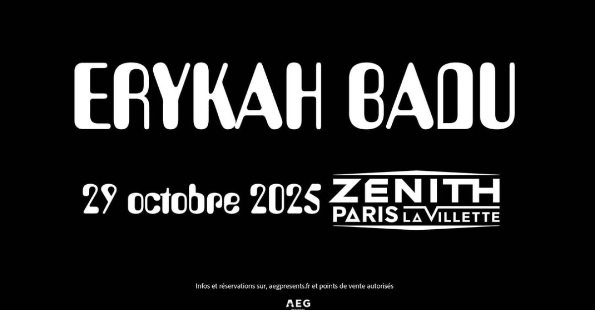 Billets Erykah Badu (Zenith Paris - Paris)