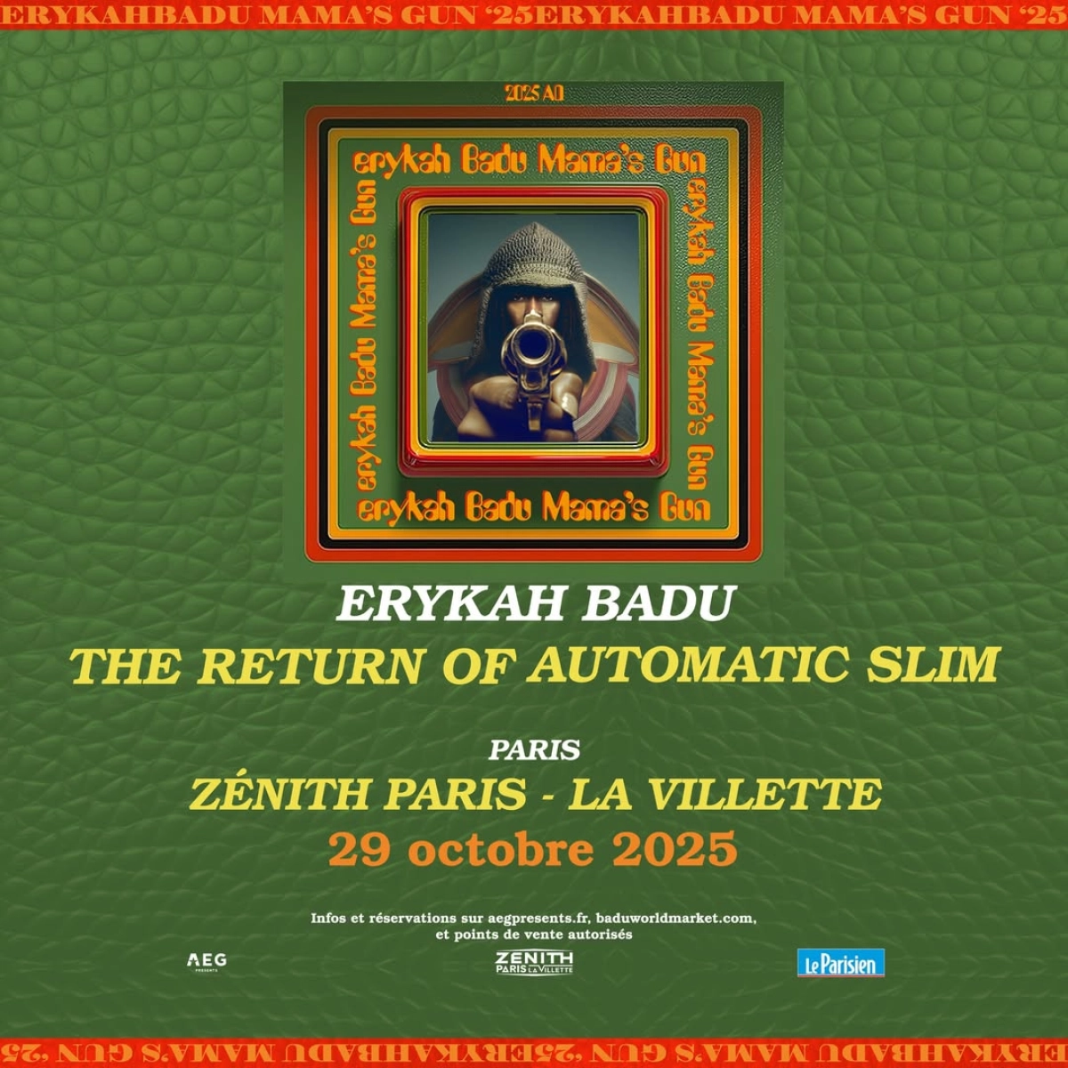 Billets Erykah Badu (Zenith Paris - Paris)