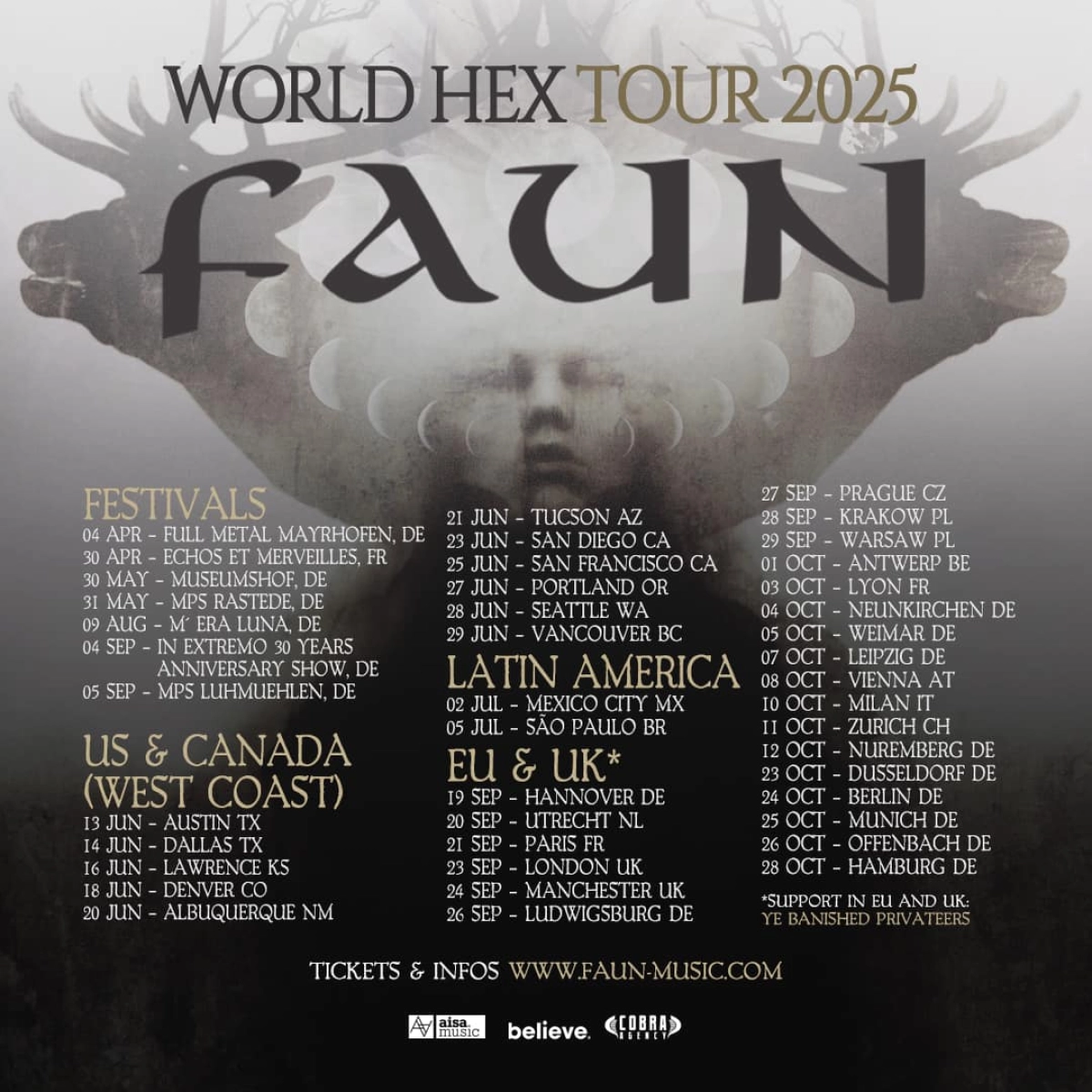 Billets Faun - Ye Banished Privateers (Le Trianon - Paris)