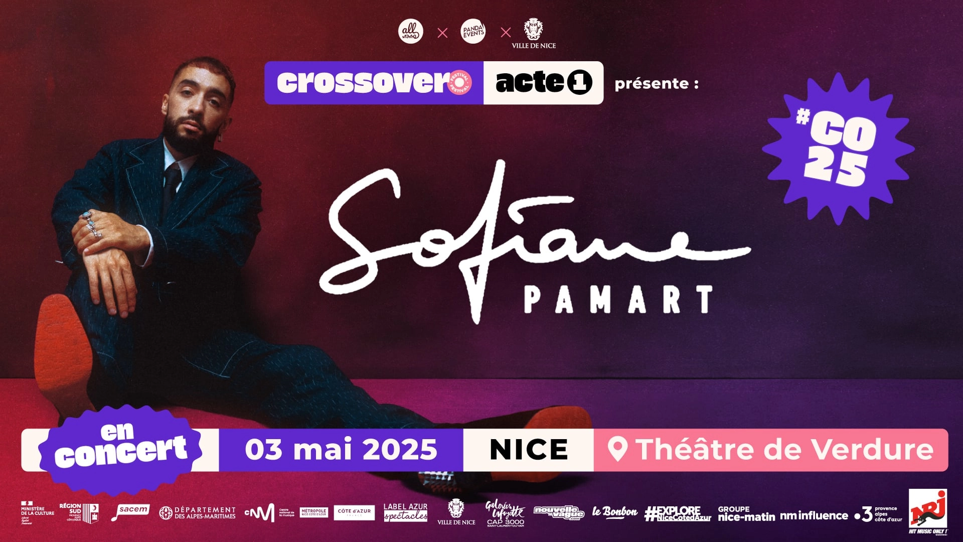 Billets Festival Crossover - Sofiane Pamart (Theatre De Verdure Nice - Nice)