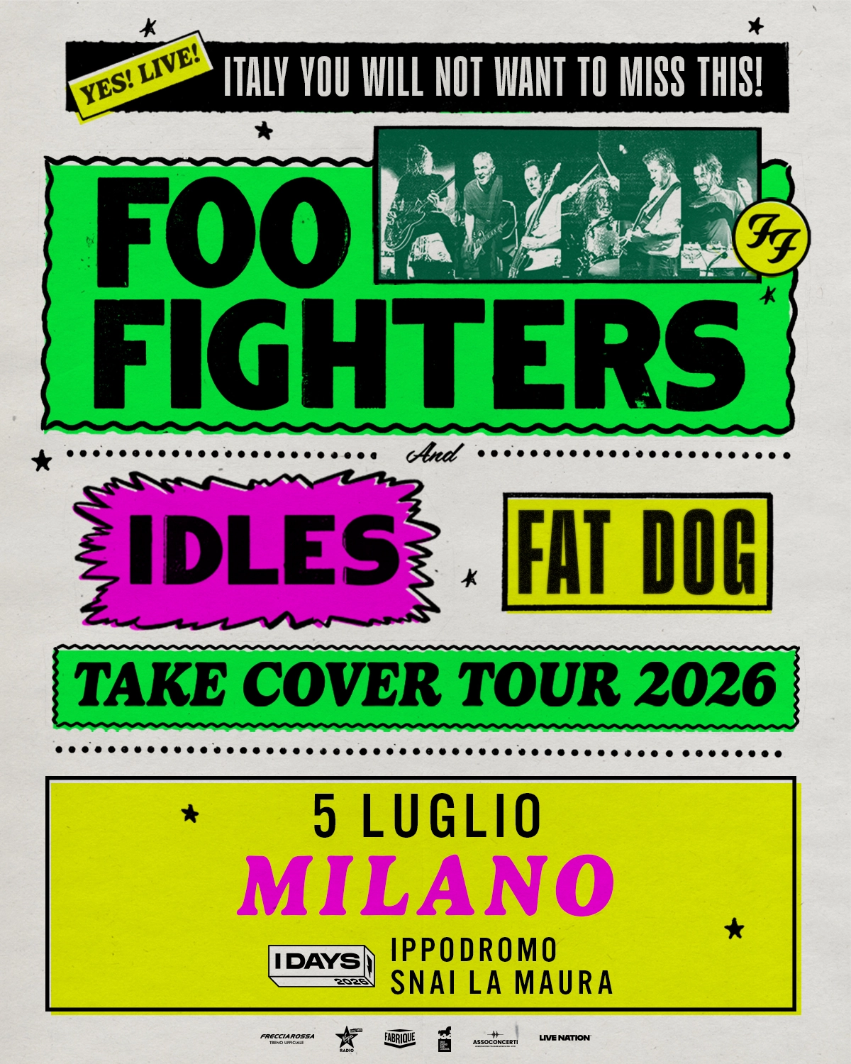 Billets Foo Fighters - I-days 2026 (Ippodromo Snai San Siro - Milan)