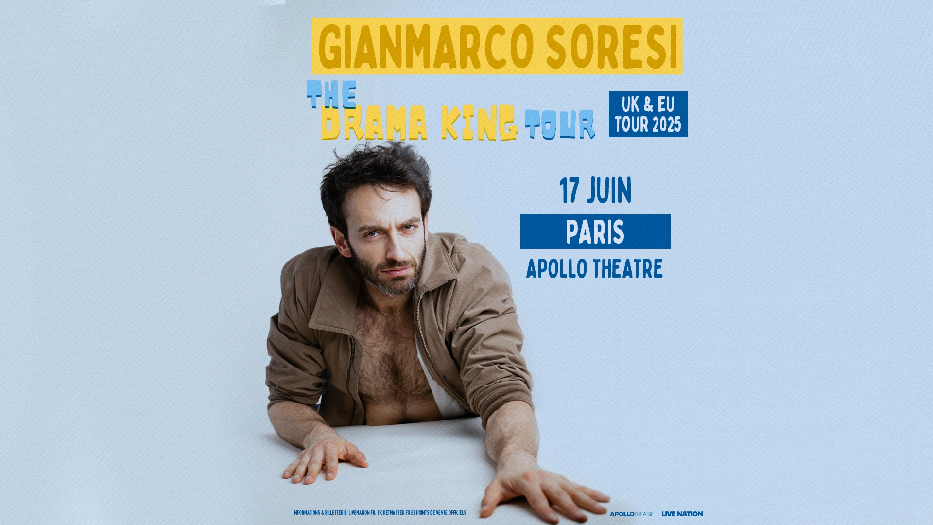 Billets Gianmarco Soresi (Apollo Theatre - Paris)