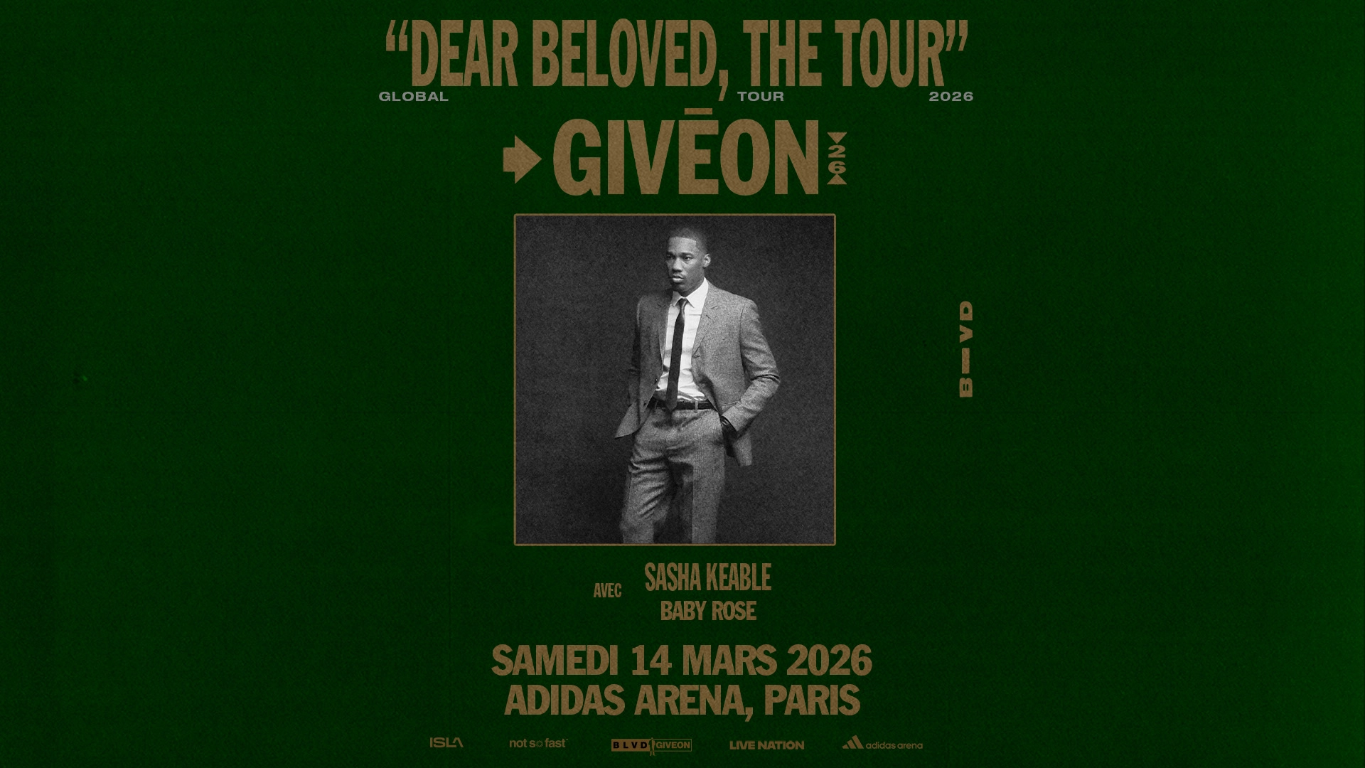 Billets Giveon (Adidas Arena - Paris)